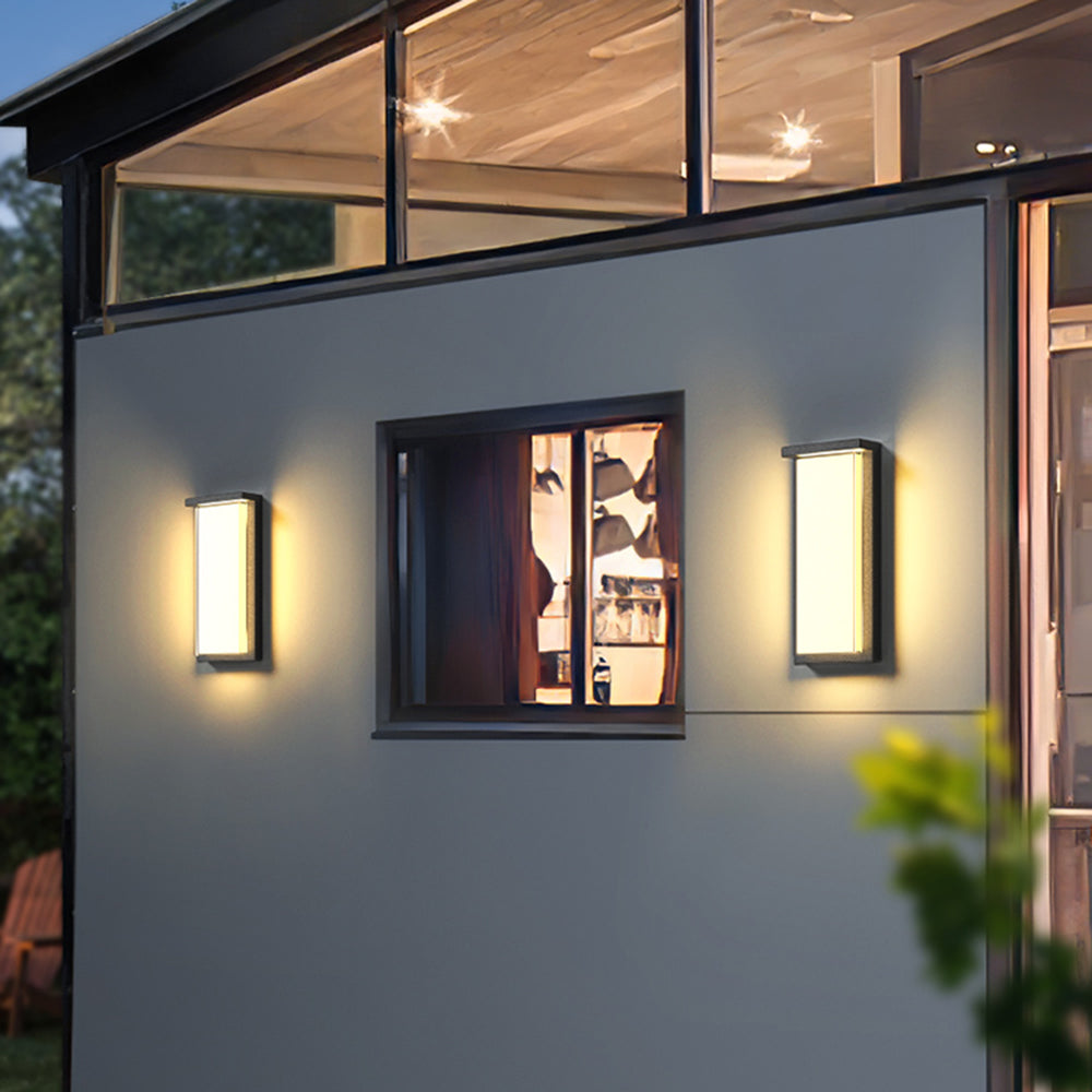 Ray Modern Minimalist Black Rectangular Metal Outdoor Wall Lamp — product view 4