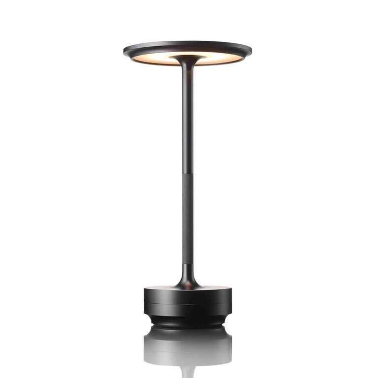 Ambience Spinning Block LED Table Lamp Rechargeable Wireless Bedside Bar Restaurant — Gold Silver Black — product view 3