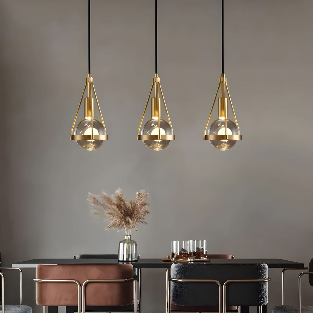 Gold Nordic Dandelion-Inspired LED Pendant Light Scandinavian Dining Room Bedroom — product view 3