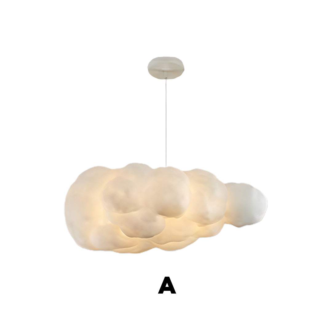 Cloud Pendant Light Modern 3D Design Fabric LED Ceiling Bedroom Living Room — Single to Sets of 8 — product view 1