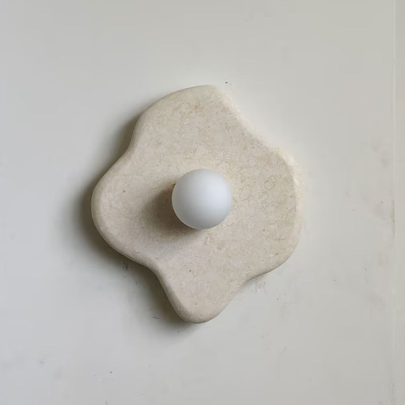 Abnormal Marble Wall Lamp Irregular Natural Stone LED Bedroom Living Room — Black White Grey — product view 3