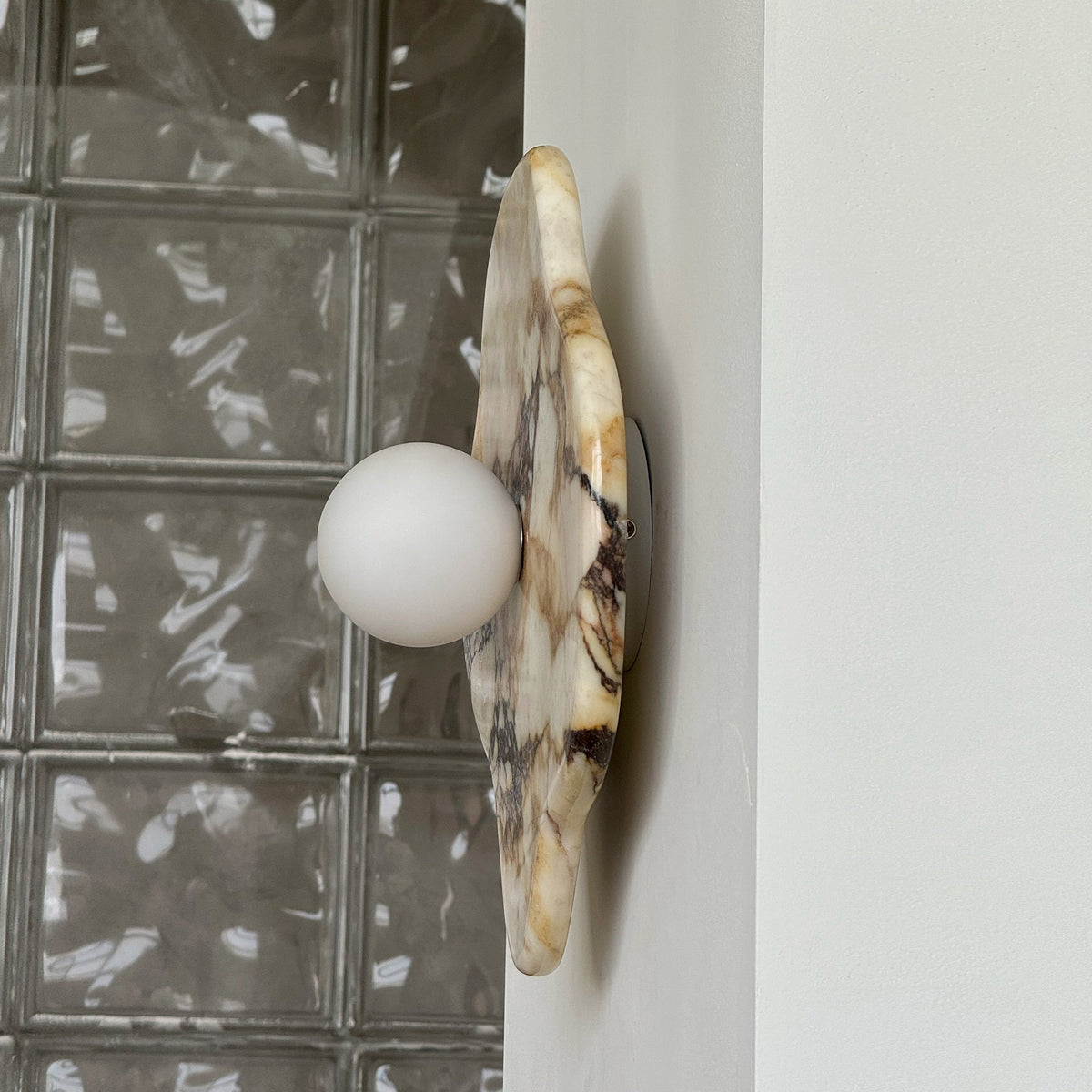 Abnormal Marble Wall Lamp Irregular Natural Stone LED Bedroom Living Room — Black White Grey — product view 7