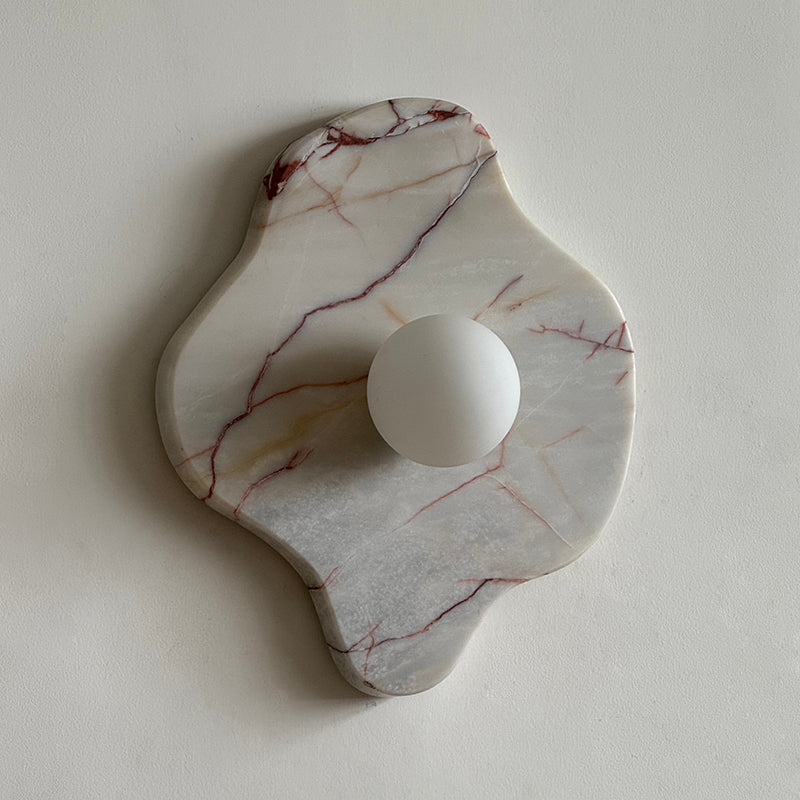 Abnormal Marble Wall Lamp Irregular Natural Stone LED Bedroom Living Room — Black White Grey — product view 2