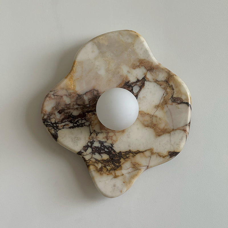 Abnormal Marble Wall Lamp Irregular Natural Stone LED Bedroom Living Room — Black White Grey — product view 1