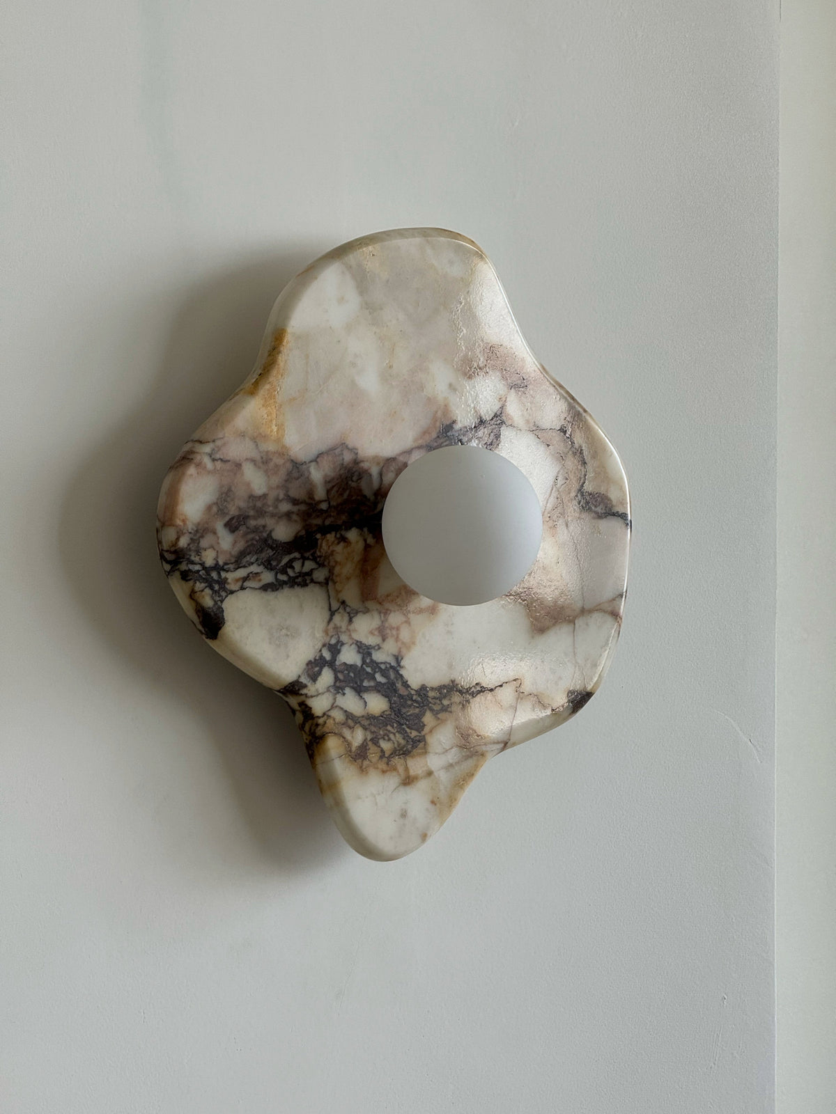 Abnormal Marble Wall Lamp Irregular Natural Stone LED Bedroom Living Room — Black White Grey — product view 5