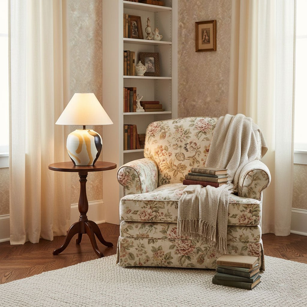 Abstract Ceramic Table Lamp Artistic Terracotta Bedside Living Room — 16 Inch US Plug — product view 4