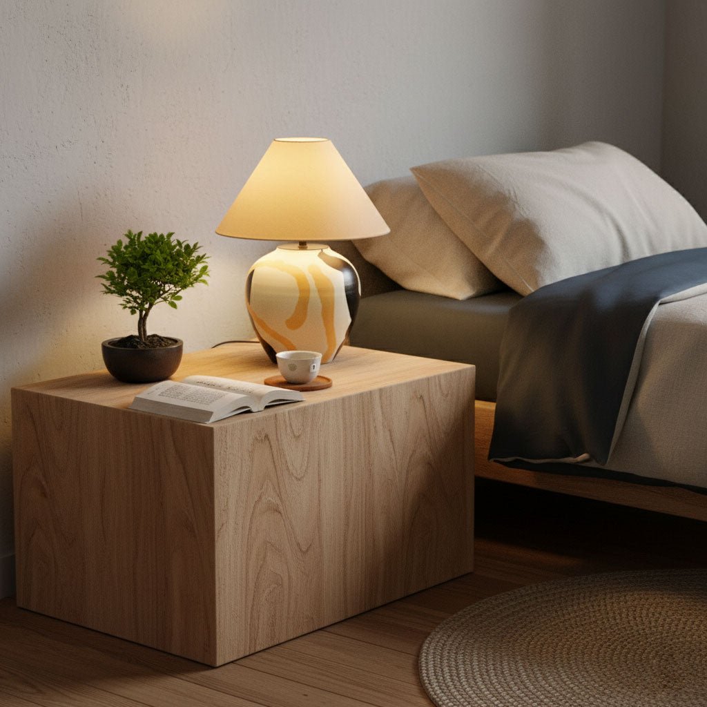 Abstract Ceramic Table Lamp Artistic Terracotta Bedside Living Room — 16 Inch US Plug — product view 5