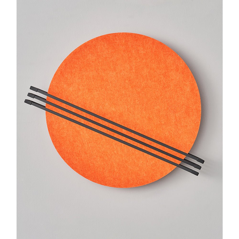 Abstract Sunrise Felt Wall Sconce Artistic LED Light & Art Bedroom Living Room — Grey Orange Blue — product view 4