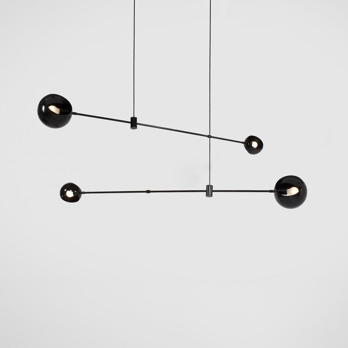 Acaba Asymmetric Glass Chandelier Modern Dining Room Living Room — Black 2 to 6 Heads — product view 2