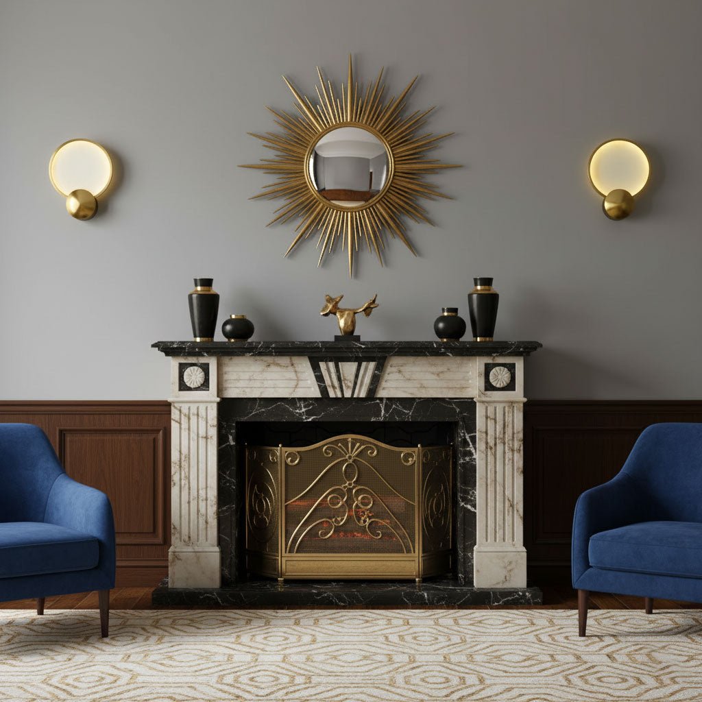 Accent Alabaster Wall Sconce Gold Brushed LED Dimmable Bedroom Living Room — 9.8 Inch — product view 7