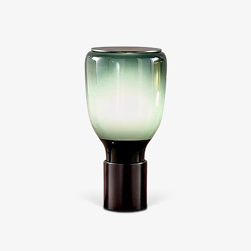 Acquerelli Blown Glass Table Lamp Colorful Artistic Bedroom Study — Green Amber 5 Inch — product view 3