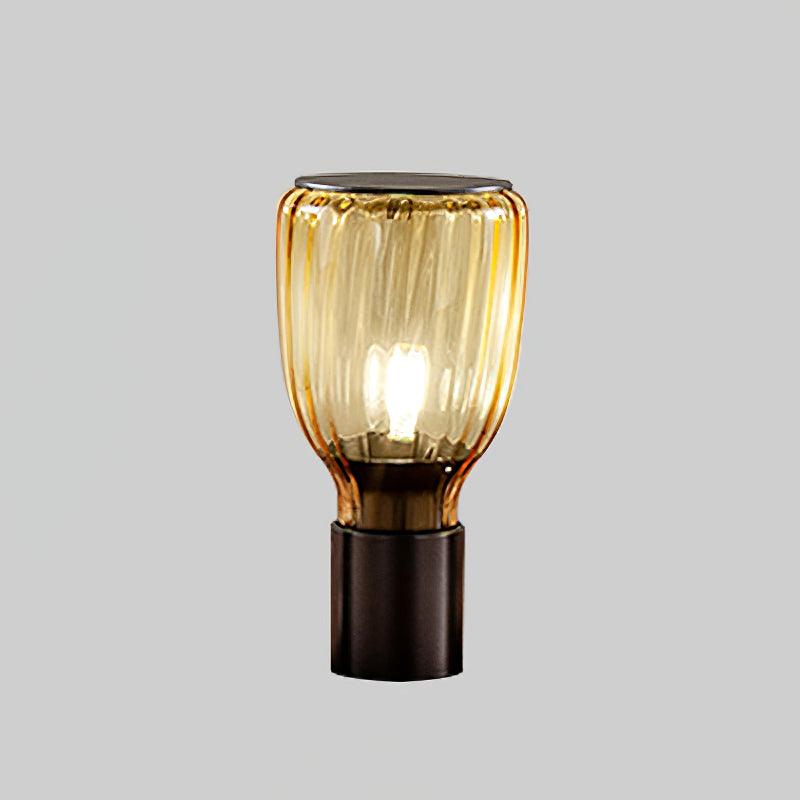Acquerelli Blown Glass Table Lamp Colorful Artistic Bedroom Study — Green Amber 5 Inch — product view 2