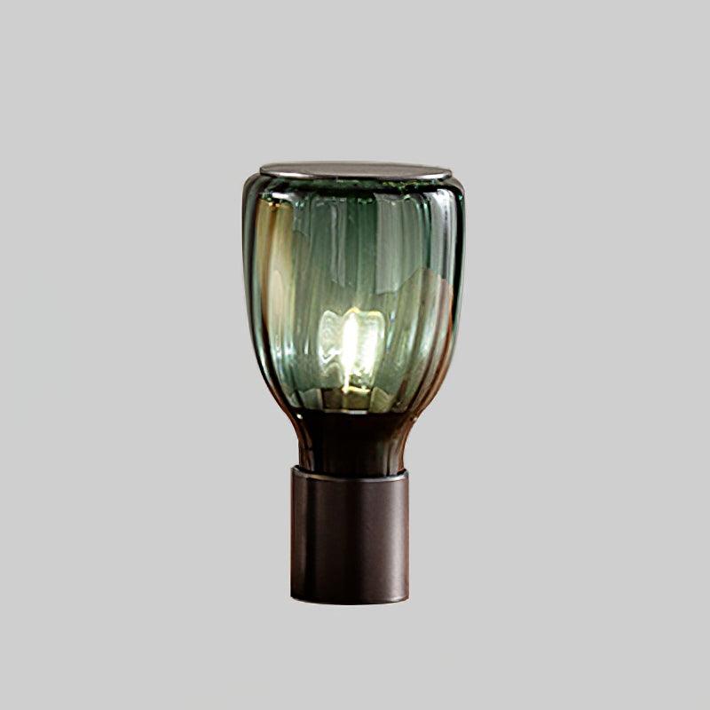 Acquerelli Blown Glass Table Lamp Colorful Artistic Bedroom Study — Green Amber 5 Inch — product view 1