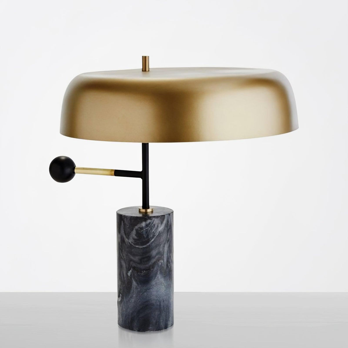 Adam Marble Base LED Table Lamp Modern Luxury Bedside Living Room — Black Gold 13 Inch — product view 1
