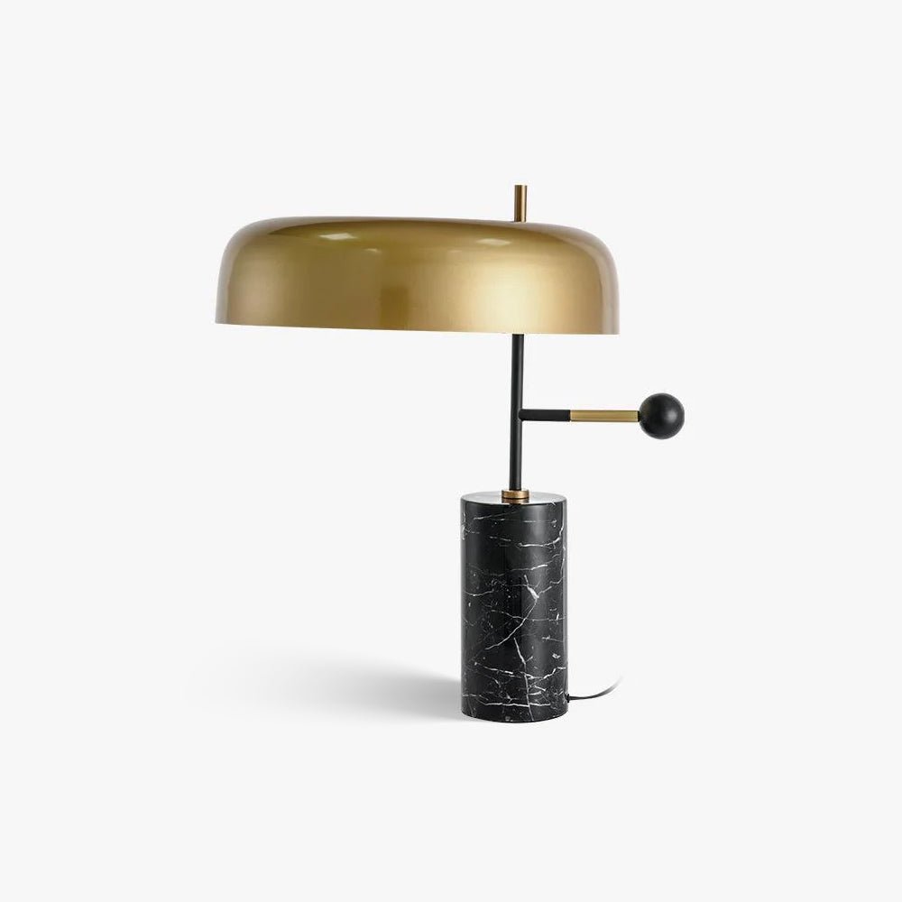 Adam Marble Base LED Table Lamp Modern Luxury Bedside Living Room — Black Gold 13 Inch — product view 2