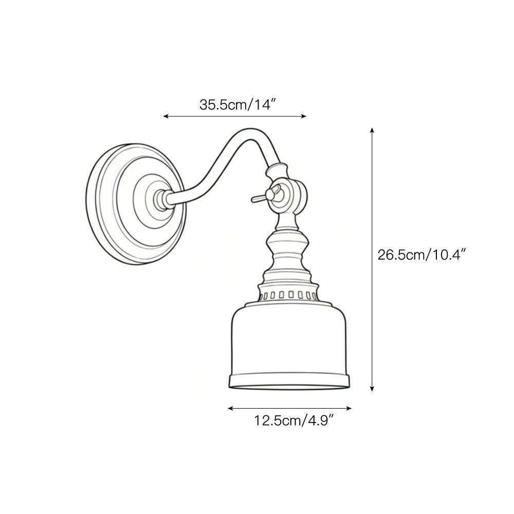 Addison Gooseneck Wall Lamp Adjustable Brass Arm LED Warm White Reading Bedroom Office — product view 4