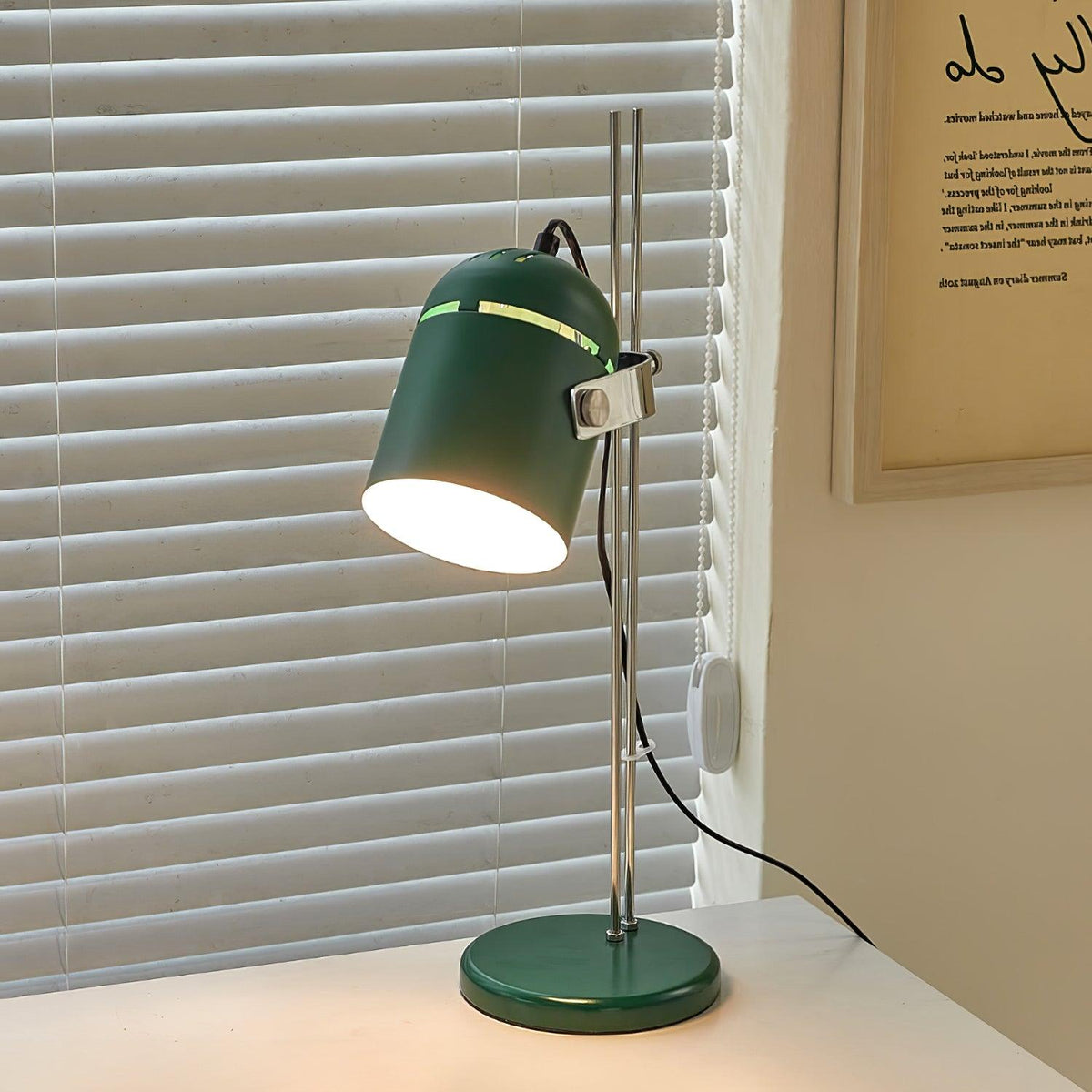 Adjustable Liftable LED Desk Lamp Height Adjustable Home Office Bedroom — Chrome Orange Green — product view 6