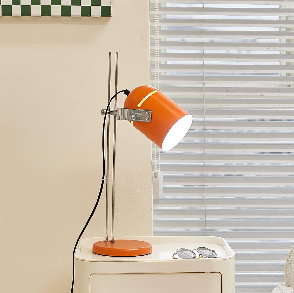 Adjustable Liftable LED Desk Lamp Height Adjustable Home Office Bedroom — Chrome Orange Green — product view 5