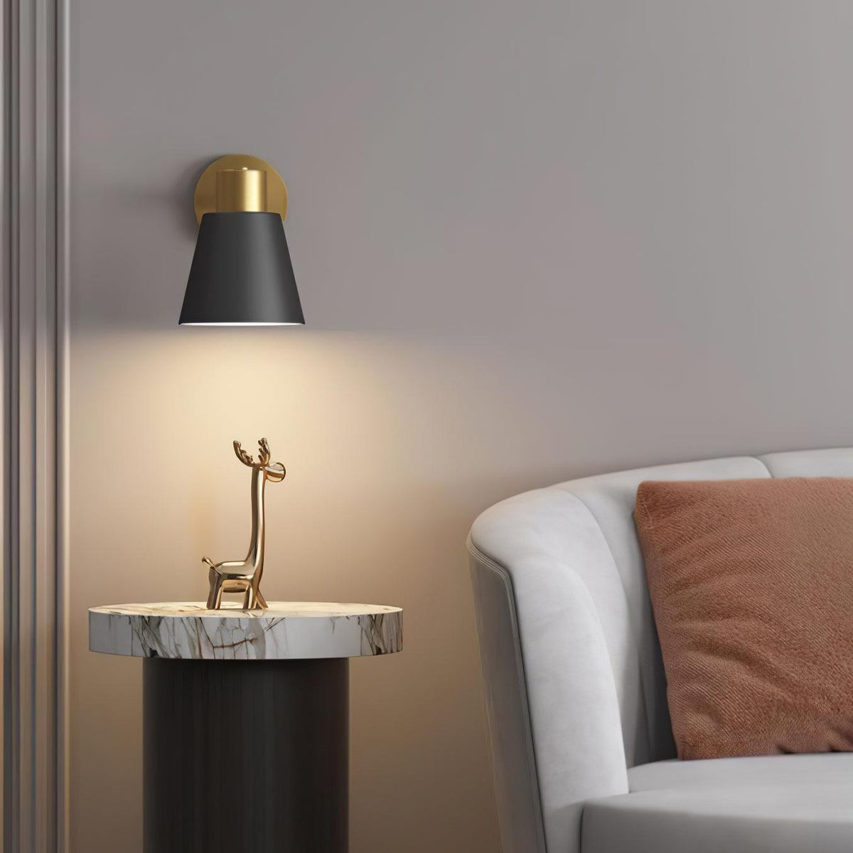 Adjustable Armed Wall Lamp Gold Black Modern Bedroom Living Room Bedside — 5 Inch — product view 4