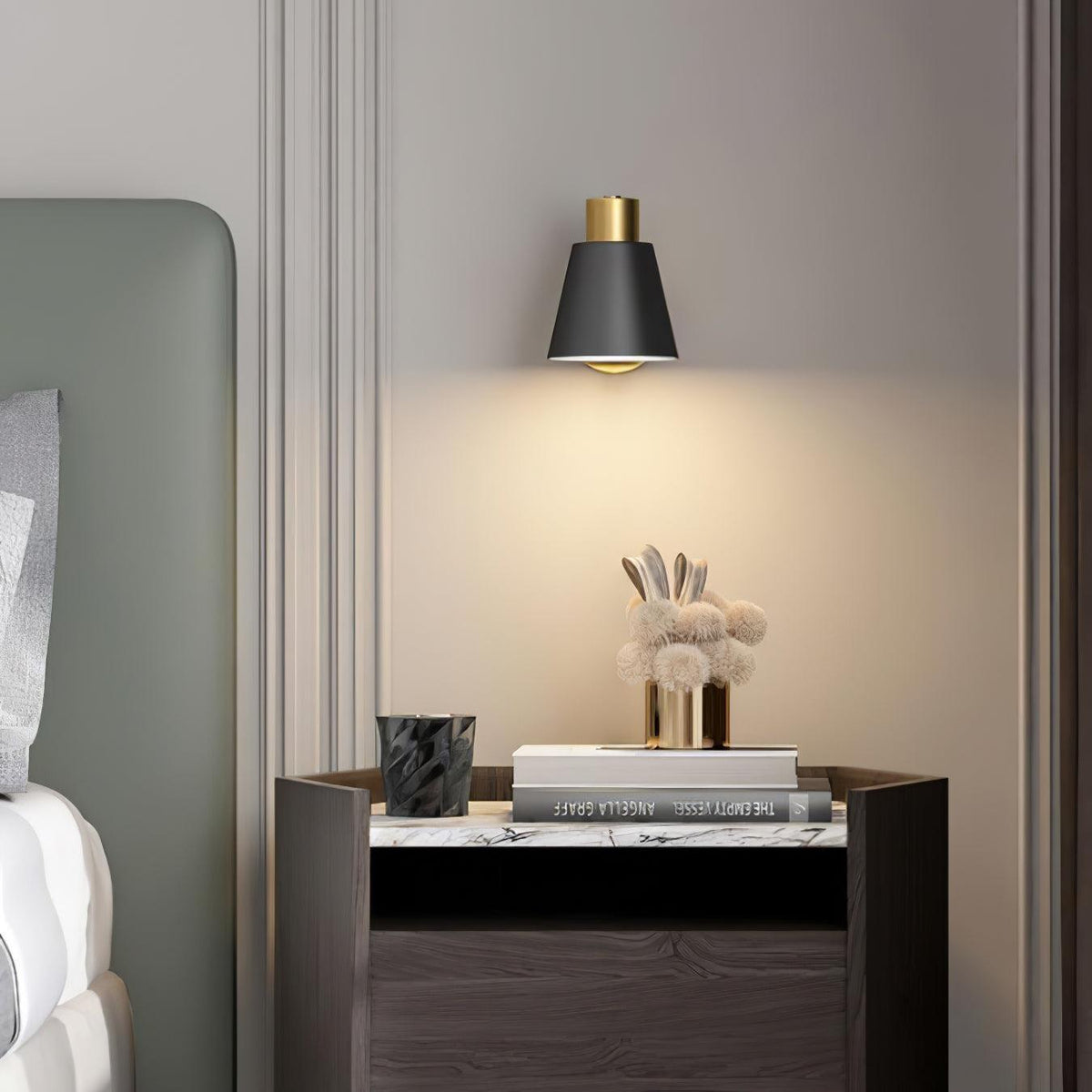 Adjustable Armed Wall Lamp Gold Black Modern Bedroom Living Room Bedside — 5 Inch — product view 7