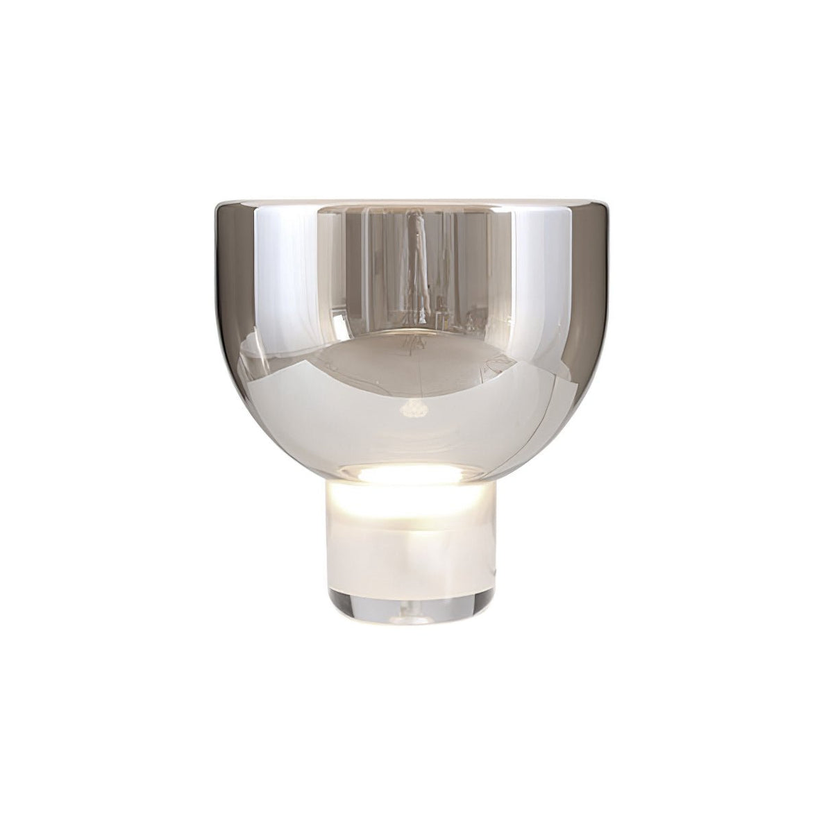 Classic American Cone Glass Table Lamp Dimmable Luxury Bedside Living Room — Cognac Smoke Grey — product view 2