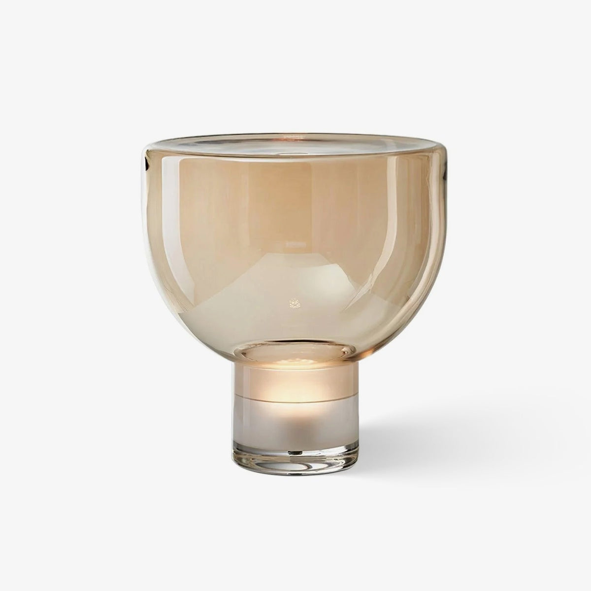 Classic American Cone Glass Table Lamp Dimmable Luxury Bedside Living Room — Cognac Smoke Grey — product view 6