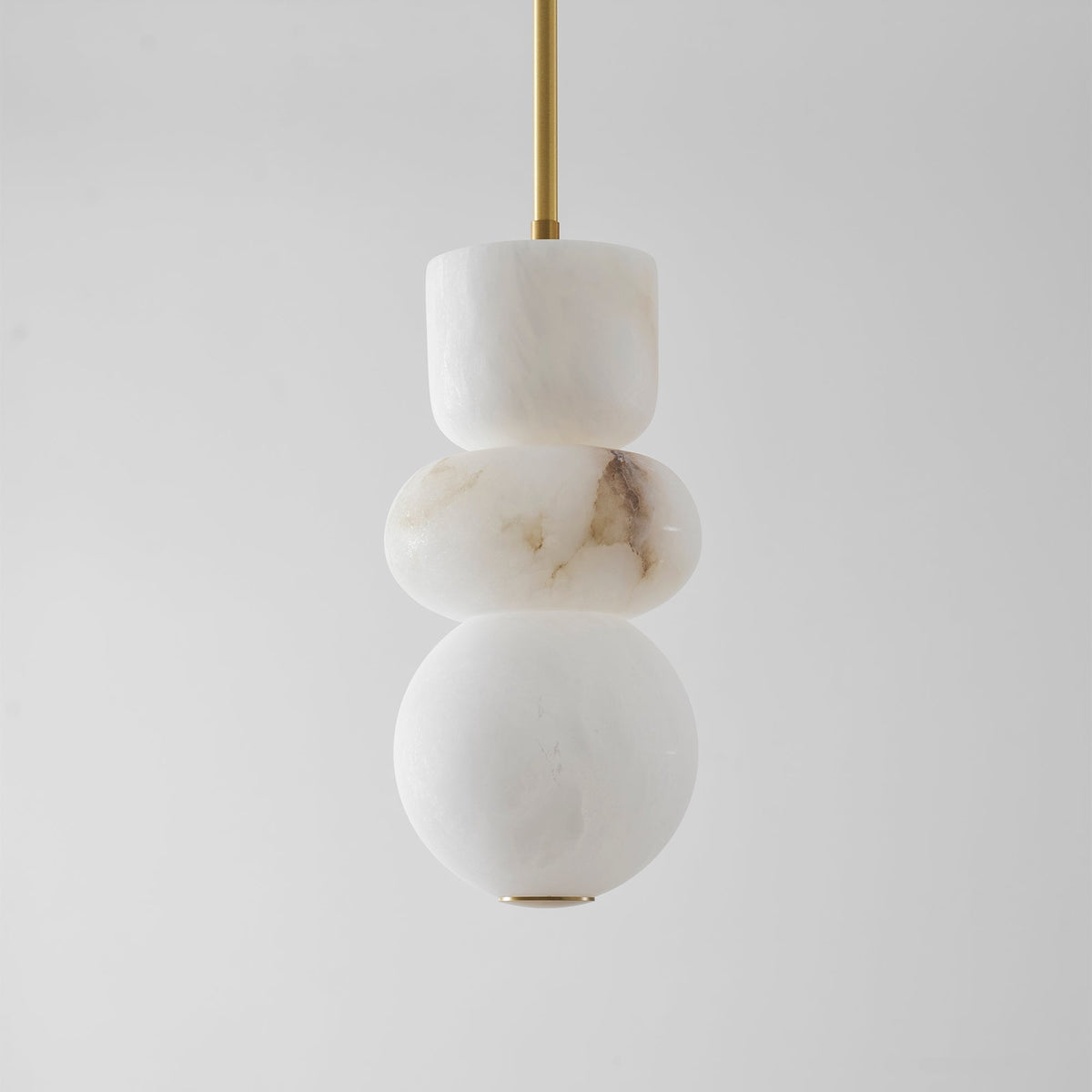 Alabaster Totem Pendant Lamp Stacked Natural Stone LED Warm White Dining Room Bedroom — 5 Configurations — product view 1