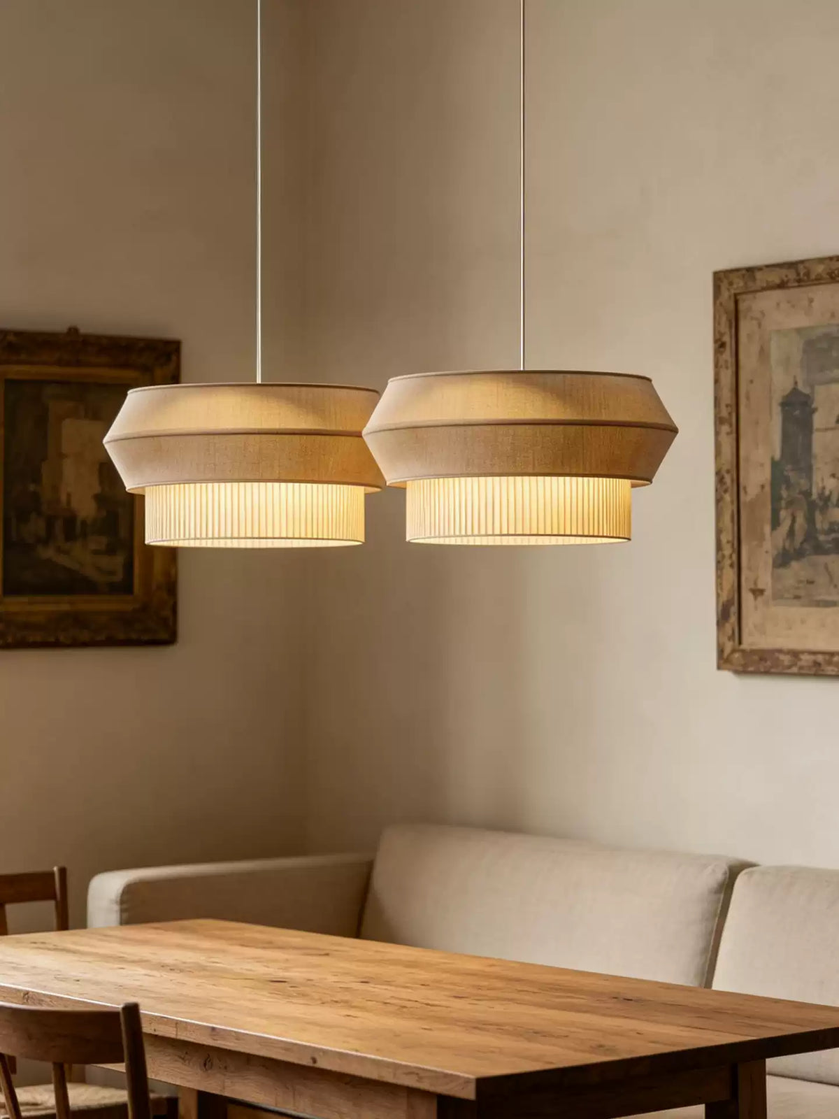 Alder Fluted Fabric Pendant Lamp — product view 5
