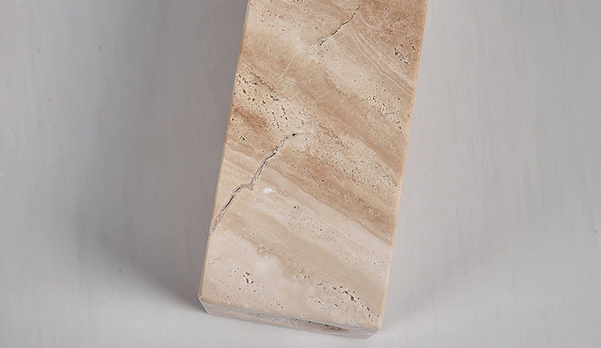 Mysilarae Tapered Block Travertine Table Lamp — product view 7