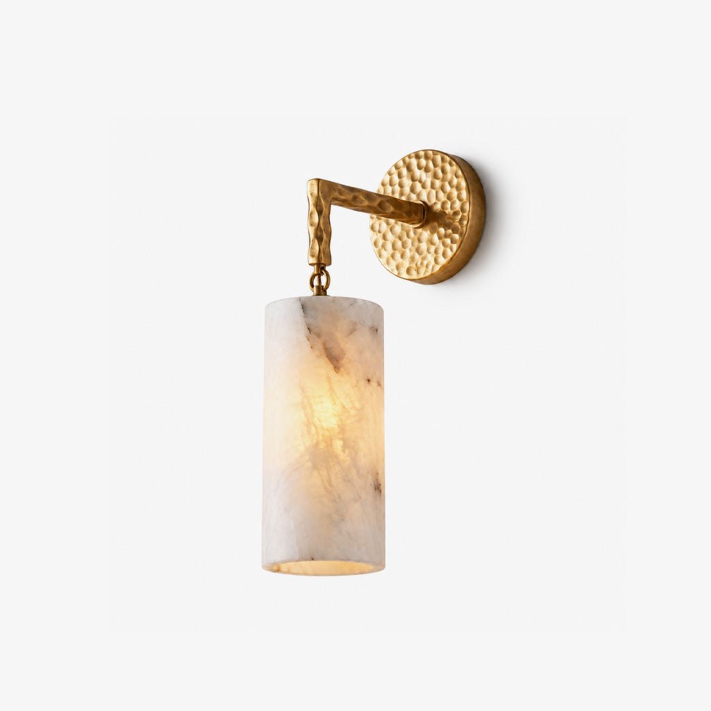 Anvil Hammered Alabaster Wall Sconce — product view 1