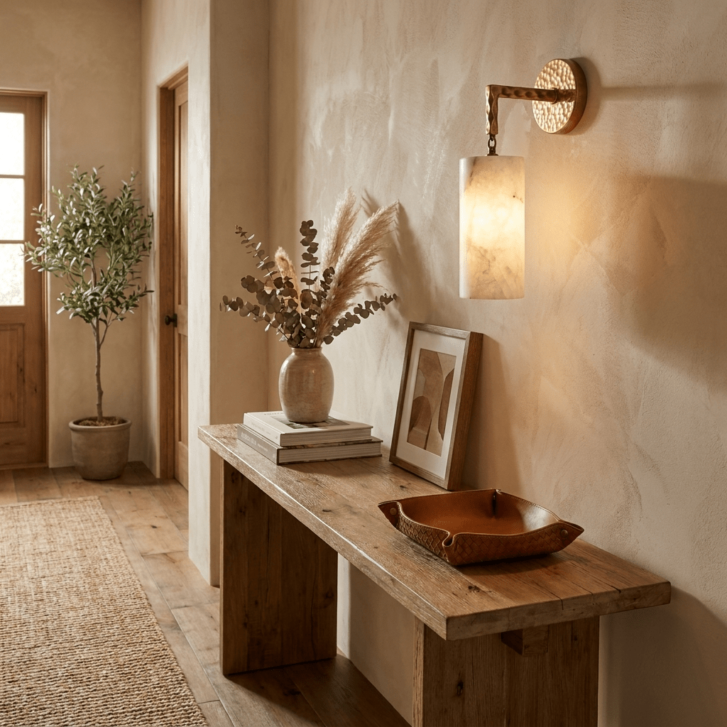 Anvil Hammered Alabaster Wall Sconce — product view 5