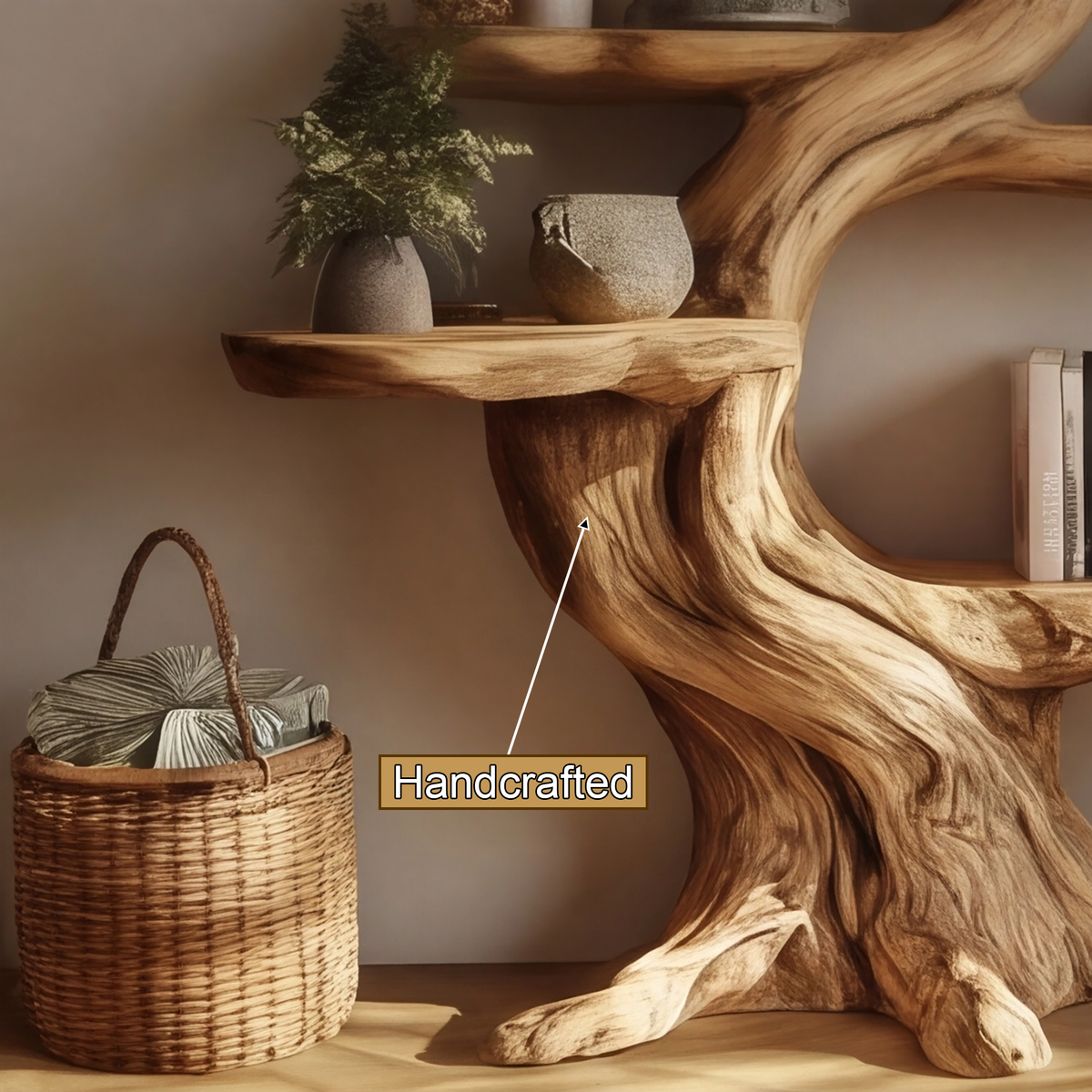 Arborealis Sculpted Solid Wood Tree Bookshelf — product view 5