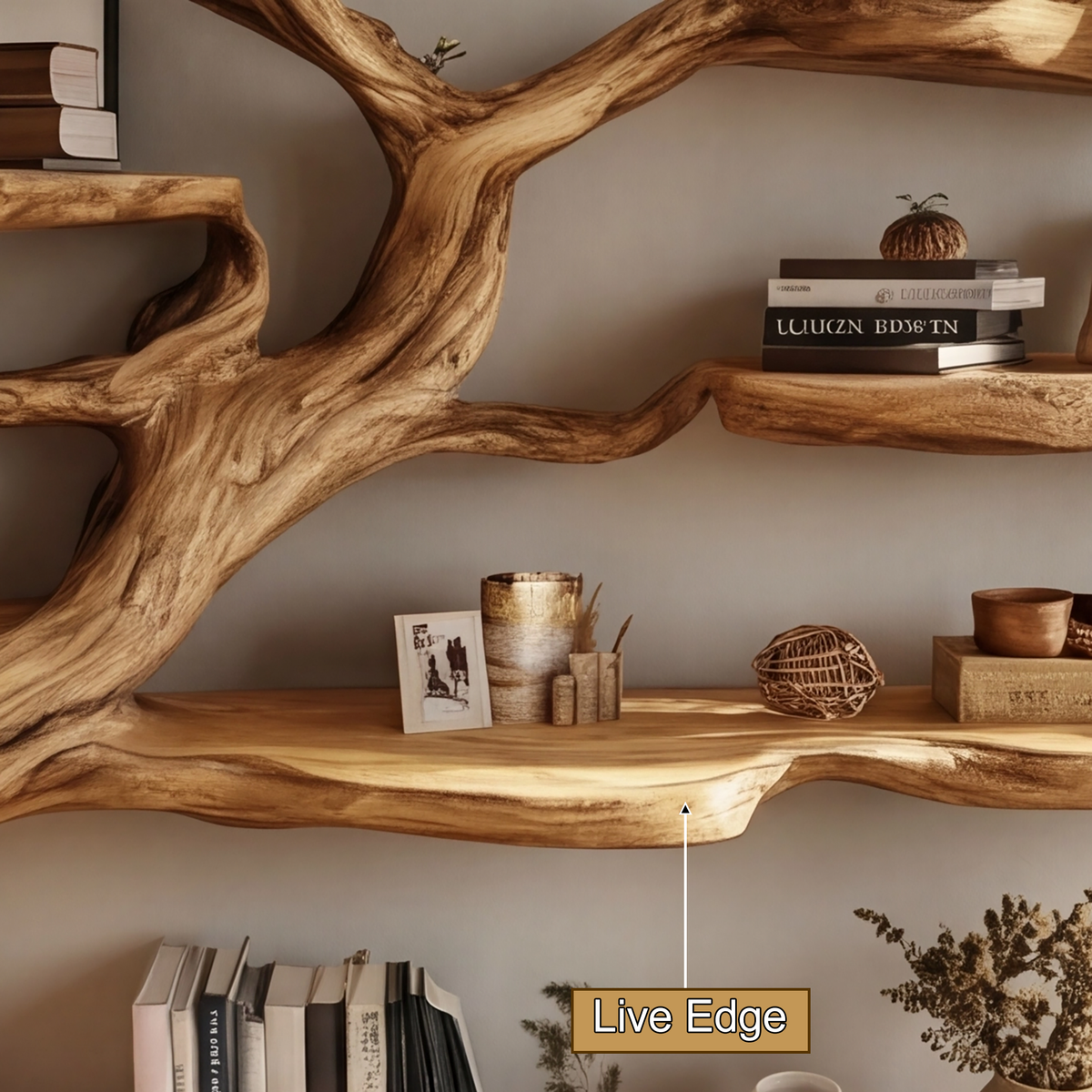 Arborealis Sculpted Solid Wood Tree Bookshelf — product view 2