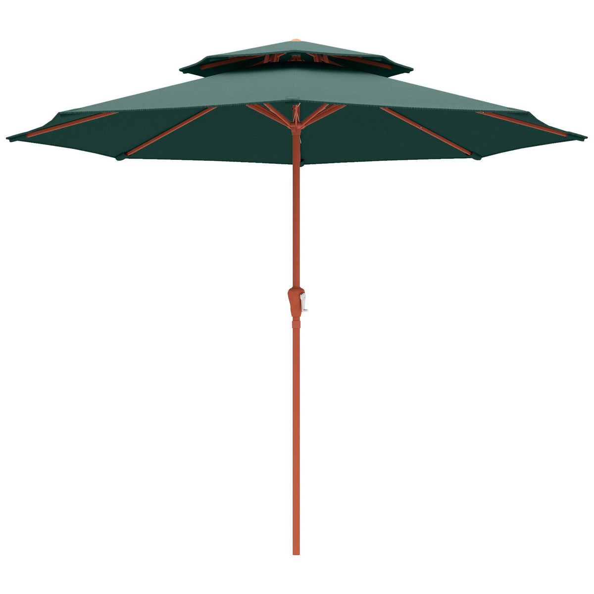 104'' x 104'' Patio Umbrella with Crank and Double Top, Green — product view 2