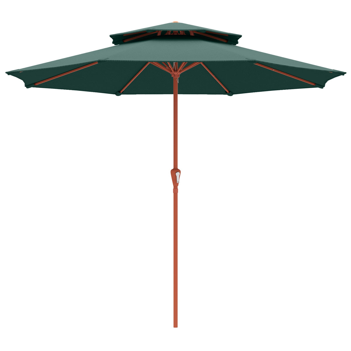 104'' x 104'' Patio Umbrella with Crank and Double Top, Green — product view 1