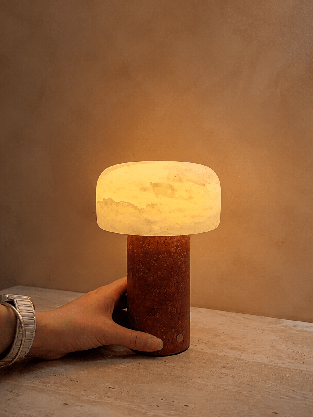 Asteria Natural Stone Rechargeable Table Lamp — product view 4
