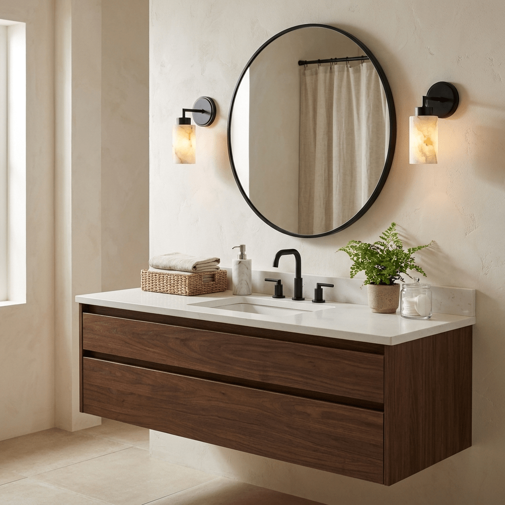 Avelin Alabaster Cylinder Wall Sconce — product view 2