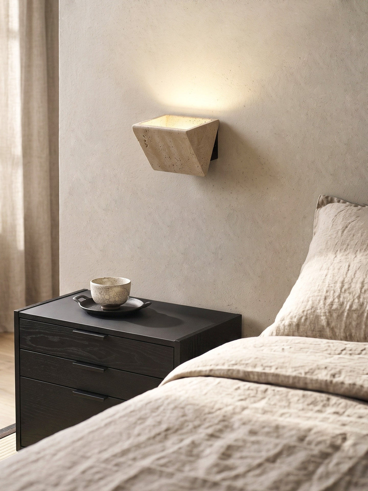 Aven Travertine Wall Sconce — product view 2