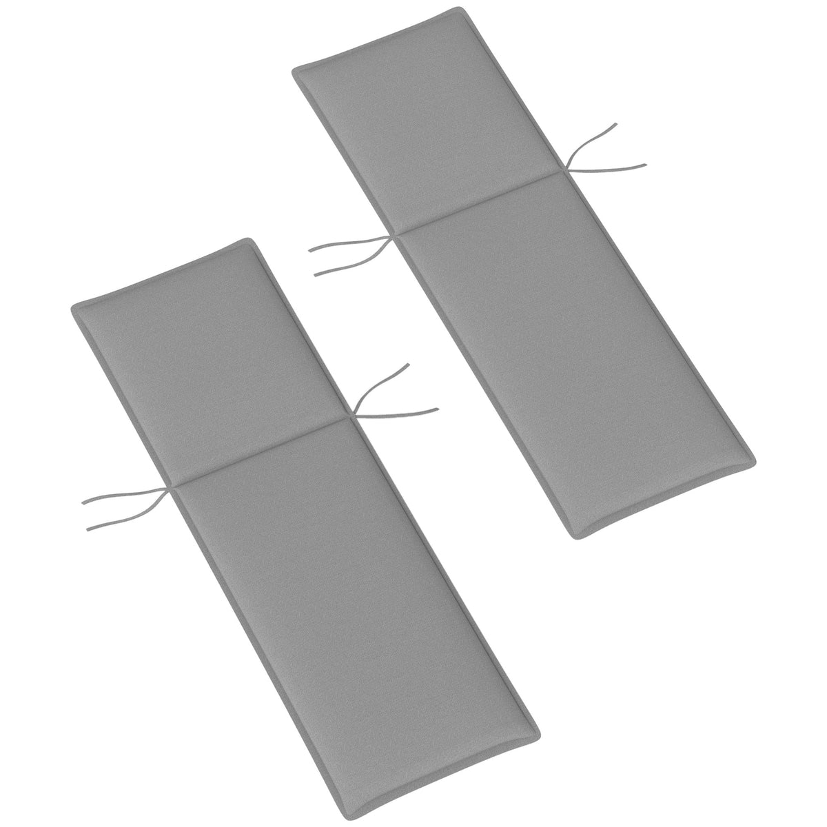 2-Piece Outdoor Lounge Chair Cushions, 76" x 23", Gray — product view 2