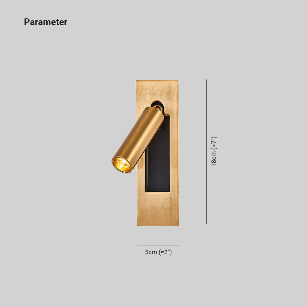 Ray Traditional Adjustable Metal Wall Spotlight – Black & Gold — product view 6