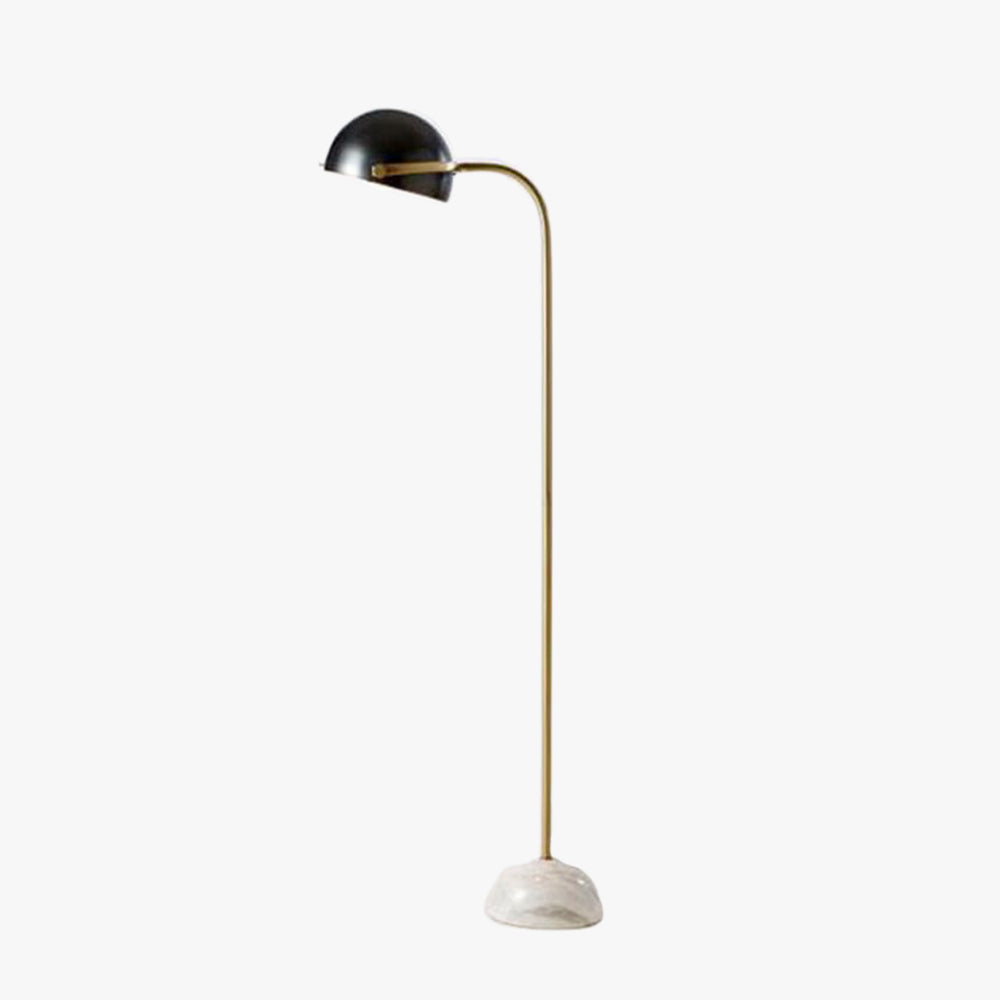 Eryn Floor Lamp Semi Circular Retro/Minimalist, Metal/Marble, Black, Bedroom — product view 2