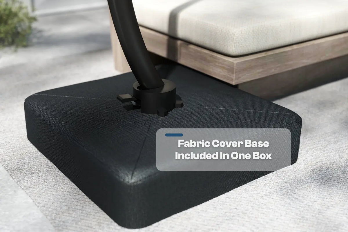 Lighted Cantilever Umbrella with Base — product view 6