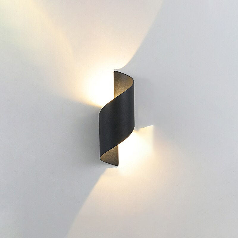 Modern Curl Twisted LED Wall Light Dimmable Bedroom Living Room — White Black Small Medium Large — product view 2