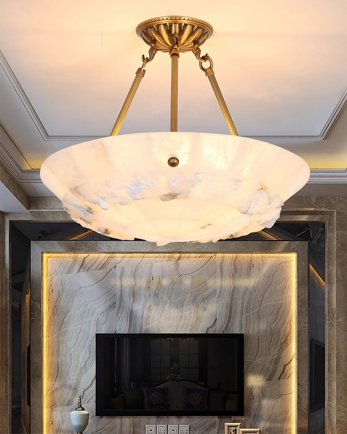 Bowl Pendant Lamp Alabaster Elegance — product view 7