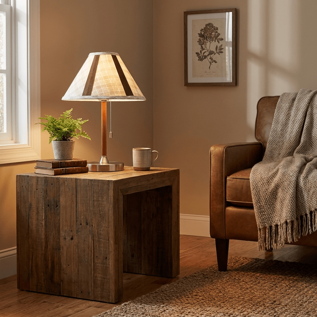 Briar Leather Trim Fabric Table Lamp — product view 7