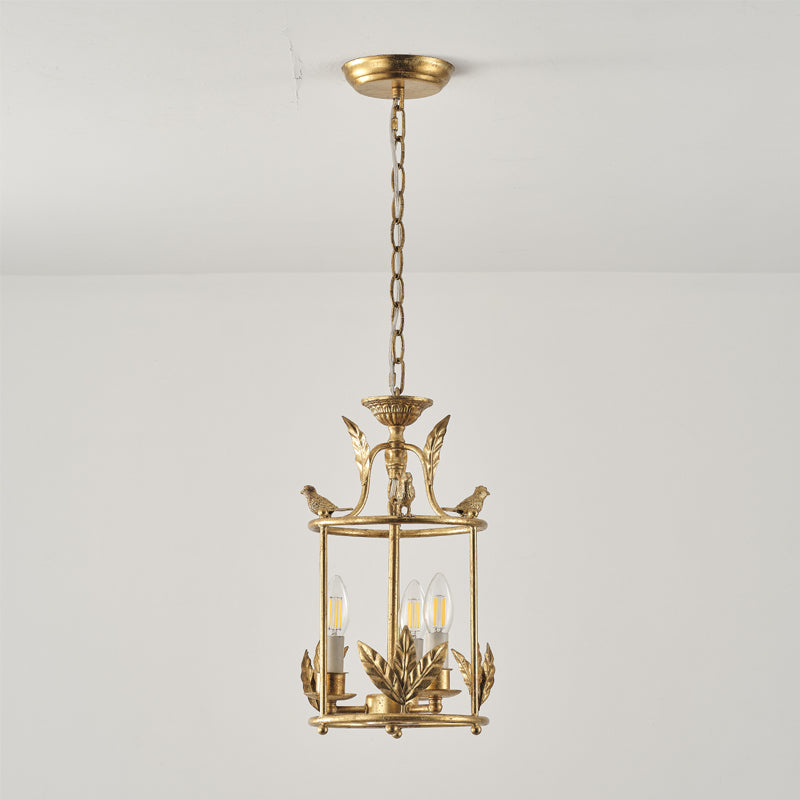 Brighton Lantern Pendant Lamp Geometric Metal Frame Glass LED Warm White Kitchen Dining — Brass Black — product view 1