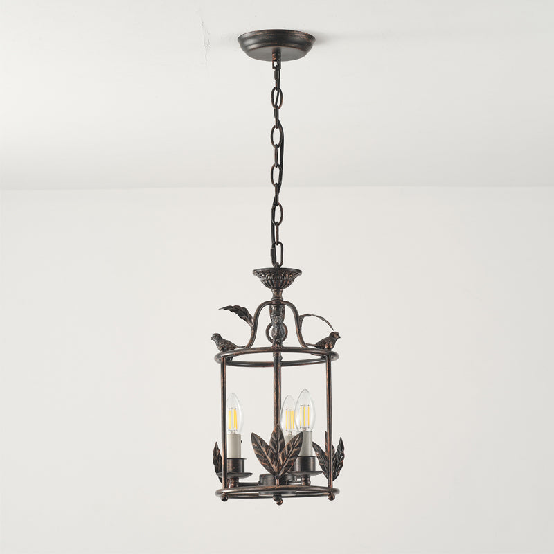 Brighton Lantern Pendant Lamp Geometric Metal Frame Glass LED Warm White Kitchen Dining — Brass Black — product view 2