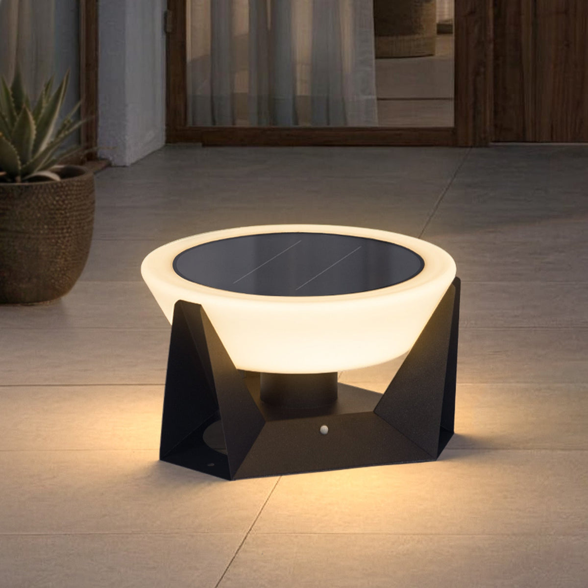RIRZ HALO Solar Outdoor Floor Lamp LED Warm White Patio Garden Poolside — 18cm 28cm 38cm — product view 1