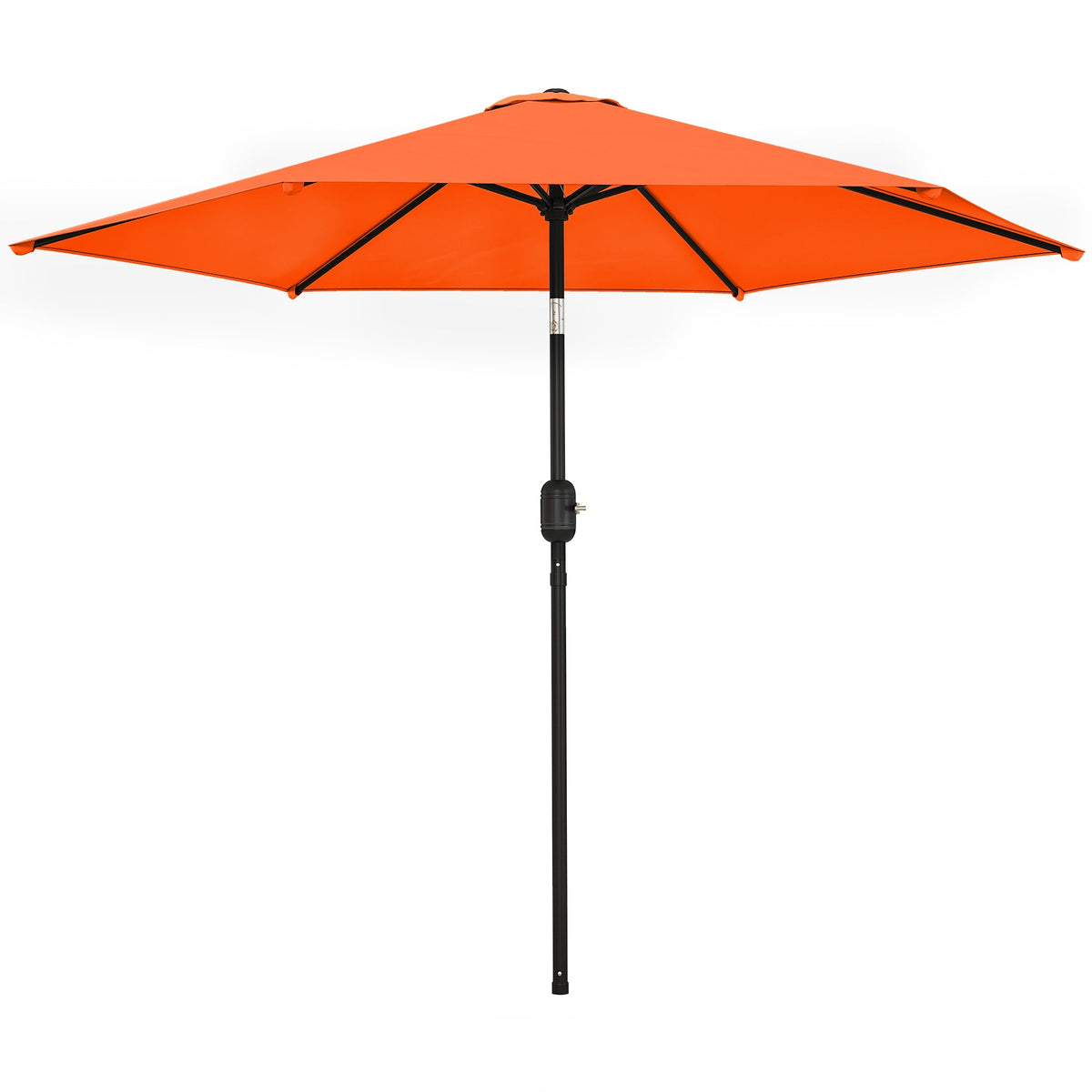 2.6 m Garden Parasol with Tilt, Crank, Vent & Aluminium Pole, Orange — product view 2