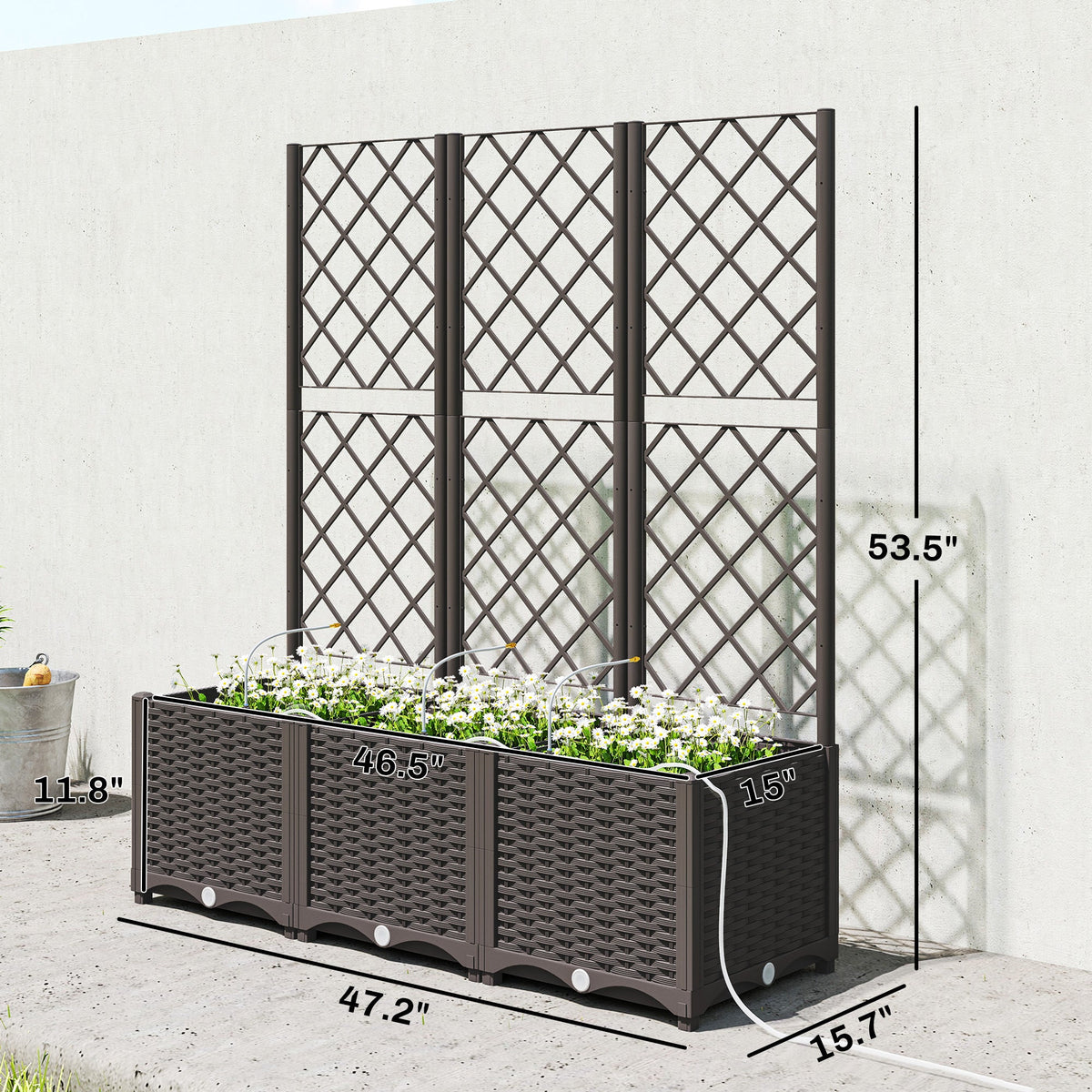 3PCS Self-Watering Planter Box with Trellis and Timer Kit — product view 5